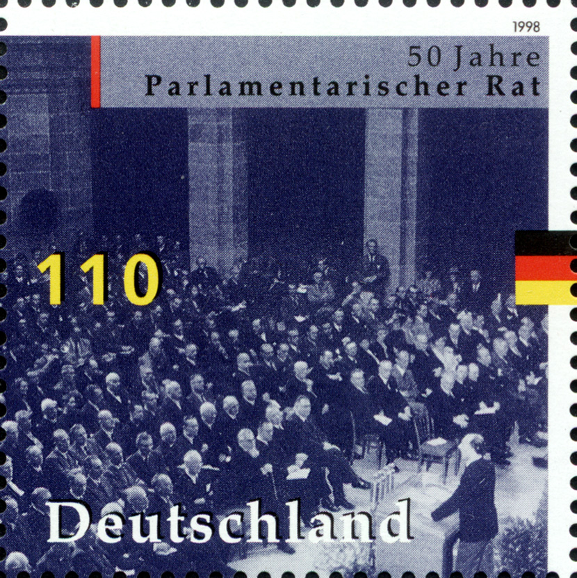 West German 1966 stamp commemorating Günter Litfin, first victim shot fleeing East Berlin.
