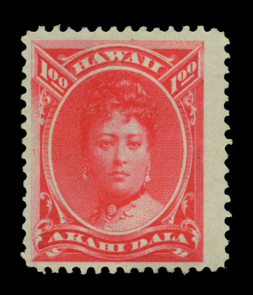 Hawaiian stamp featuring Queen Emma issued shortly before the monarchy's overthrow