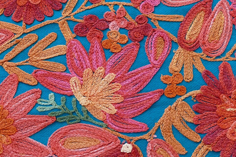 The 1912 'Kashmir Shawl' postage stamp featuring intricate floral motifs