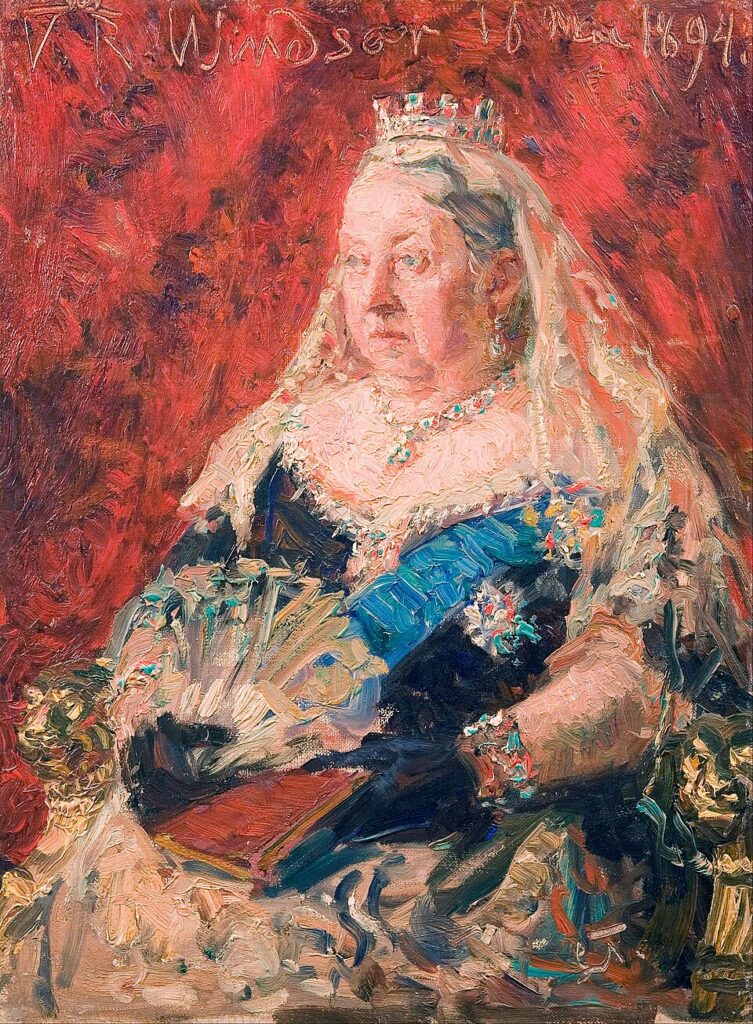 Portrait of Queen Victoria, British monarch depicted on 1897 Indian Court stamps