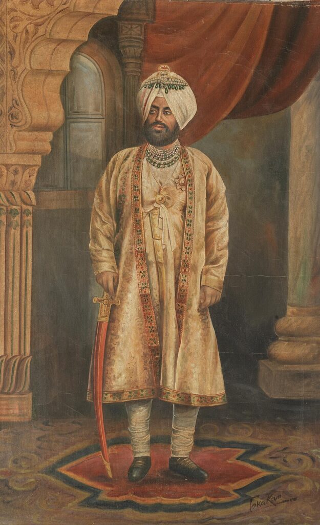 Maharaja Ranbir Singh, ruler of Jammu and Kashmir during first stamp issues