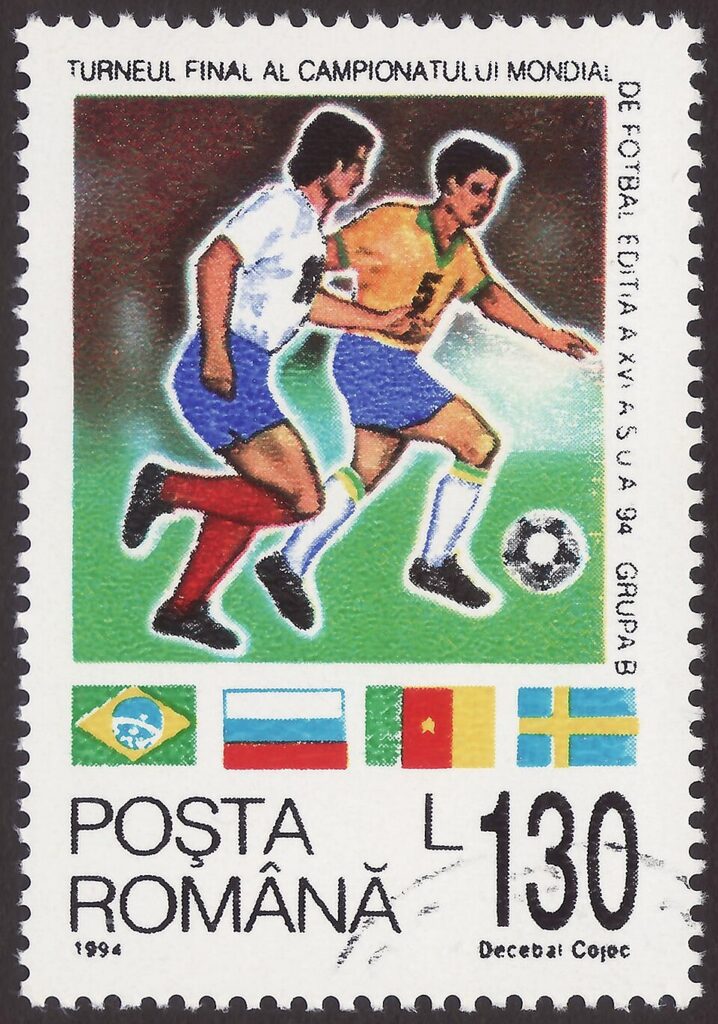 Cameroon 1990 World Cup postage stamp commemorating football achievement