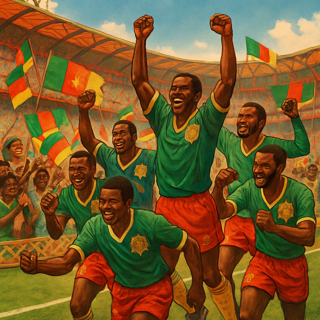 Cameroon’s 1990 World Cup Stamps: African Football’s Rising Star